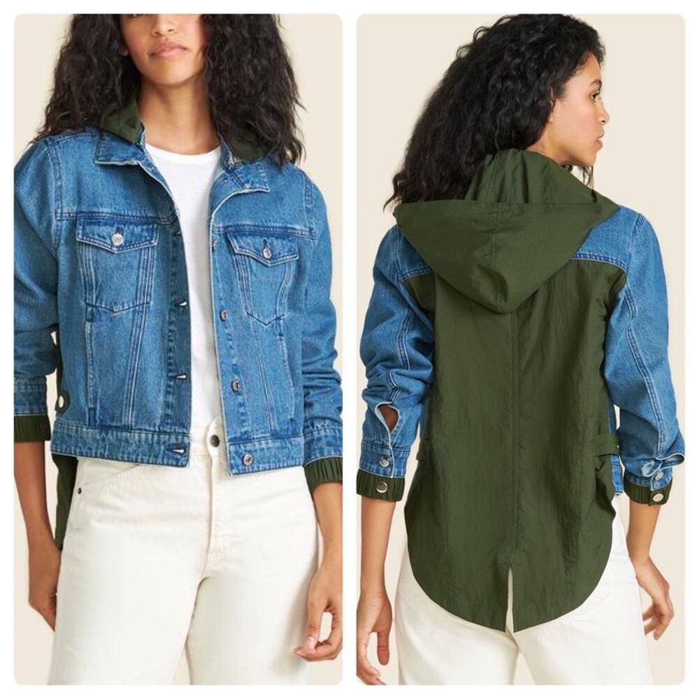 Veronica Beard Shani Mixed-Media Denim Jacket